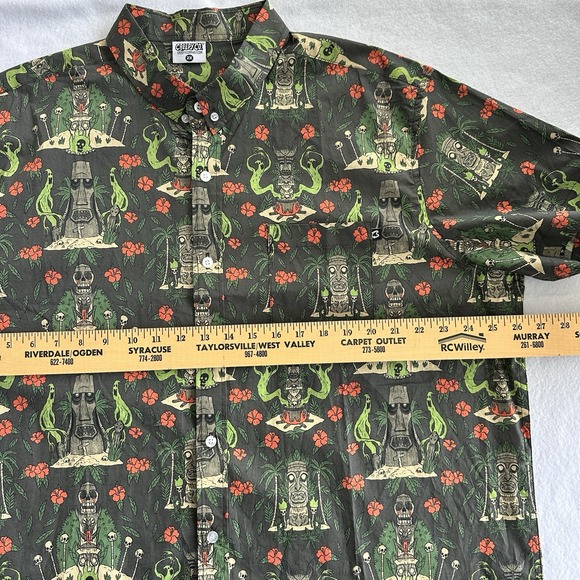 Creepy Co Shirt 2XL Tiki Totem AOP Halloween Limited Edition Horror Hawaiian - Picture 8 of 11